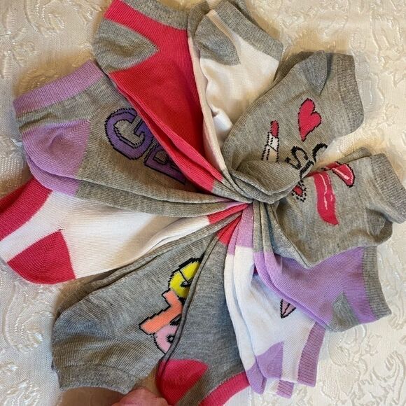 šāRampageāGirlsĀ 10PairsāStripesāAnkleāSock⦠- Picture 6 of 9